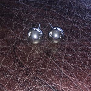 Silver Ball earrings (large)